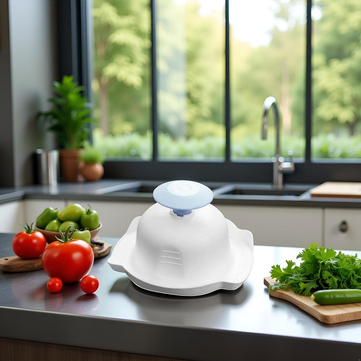 Blue Food Safety Holder for Mandolin Slicer or Grater,Finger Anti-Cut Protectors for Vegetable,Peelers and, Food Cutter Finger Guard for Mandoline Slicer Grater Cutting