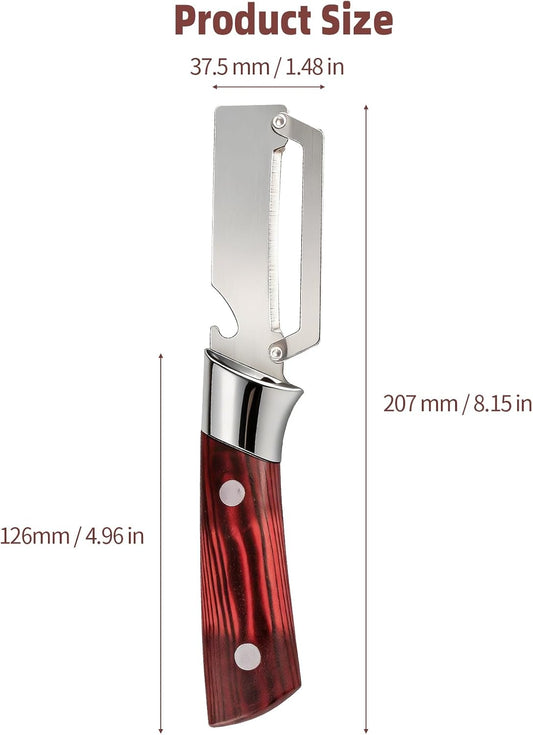 Multifunctional Vegetable Peeler, 2 in 1 Stainless Steel Fruit Veggie Peeler, Handheld Potato Peeler Knife with Bottle Opener Kitchen Tool for Peeling Carrot Pineapple Pumpkin Papaya(2 Pack)