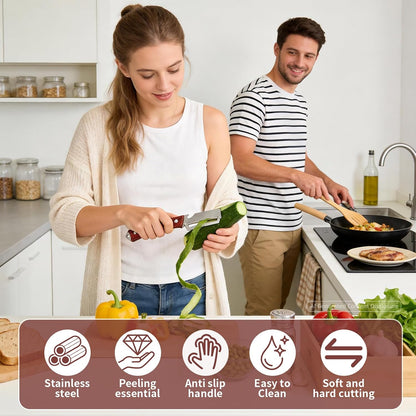 Multifunctional Vegetable Peeler, 2 in 1 Stainless Steel Fruit Veggie Peeler, Handheld Potato Peeler Knife with Bottle Opener Kitchen Tool for Peeling Carrot Pineapple Pumpkin Papaya(2 Pack)