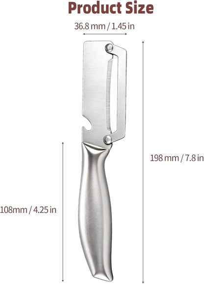 Multifunctional Vegetable Peeler, 2 in 1 Stainless Steel Fruit Veggie Peeler, Handheld Potato Peeler Knife with Bottle Opener Kitchen Tool for Peeling Carrot Pineapple Pumpkin Papaya(2 Pack)