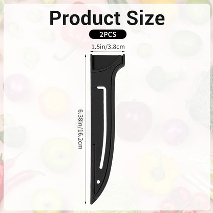 PP Safety Knife Cover Sleeves for 6" Boning Knife, 2 Pack Safety Cover Sleeves, Portable Knives Edge Guard Blade Protector for Kitchen Professional Japanese Fish Knives, Black