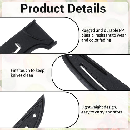PP Safety Knife Cover Sleeves for 6" Boning Knife, 2 Pack Safety Cover Sleeves, Portable Knives Edge Guard Blade Protector for Kitchen Professional Japanese Fish Knives, Black