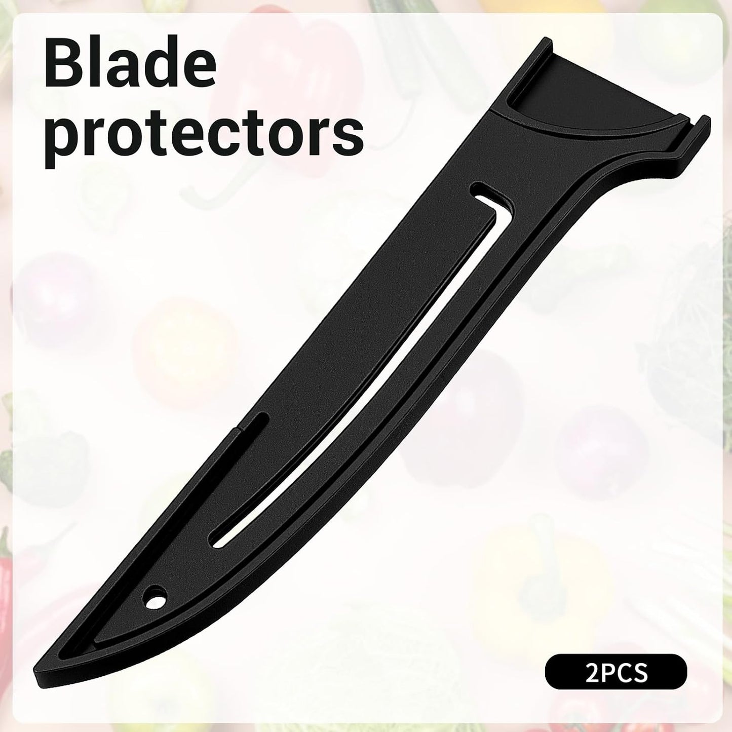 PP Safety Knife Cover Sleeves for 6" Boning Knife, 2 Pack Safety Cover Sleeves, Portable Knives Edge Guard Blade Protector for Kitchen Professional Japanese Fish Knives, Black