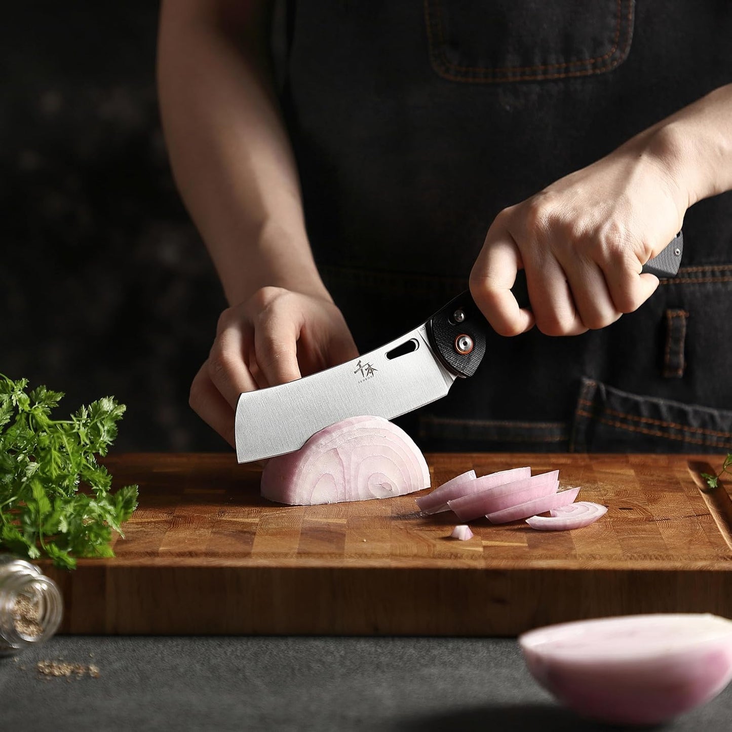 440 Stainless Steel Super Sharp Pocket Folding Chef Knife - Peeling, Utility, Fruit Knife - G10 Handle - Camping, Barbecue, Outdoor - Clip