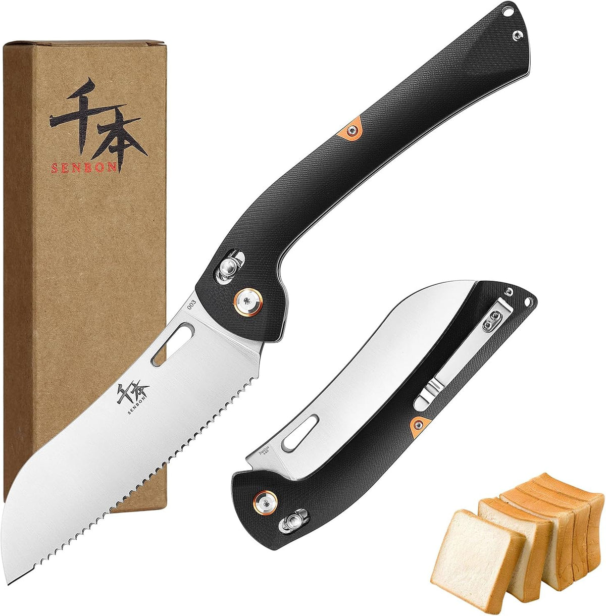 440 Stainless Steel Super Sharp Pocket Folding Chef Knife - Peeling, Utility, Fruit Knife - G10 Handle - Camping, Barbecue, Outdoor - Clip