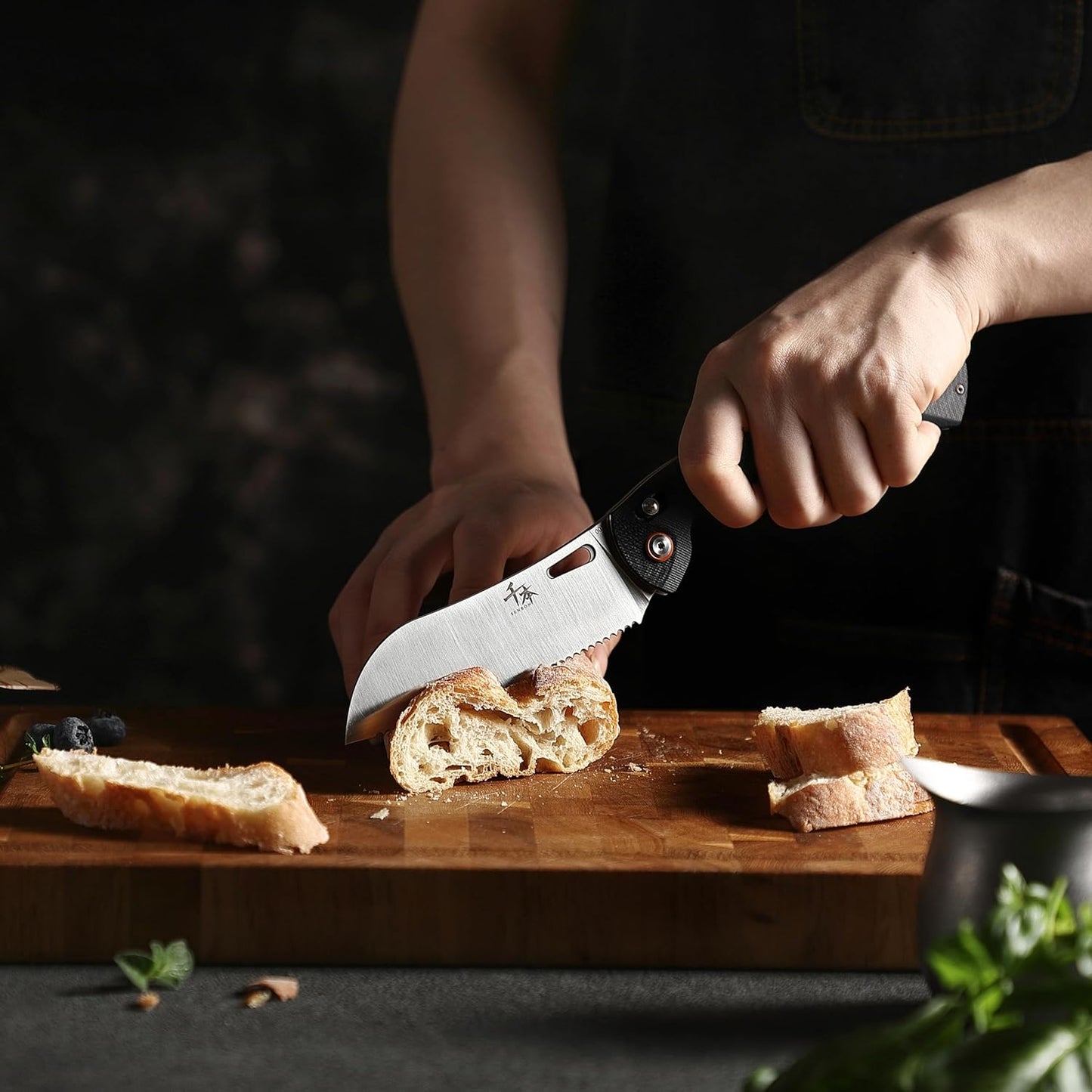 440 Stainless Steel Super Sharp Pocket Folding Chef Knife - Peeling, Utility, Fruit Knife - G10 Handle - Camping, Barbecue, Outdoor - Clip