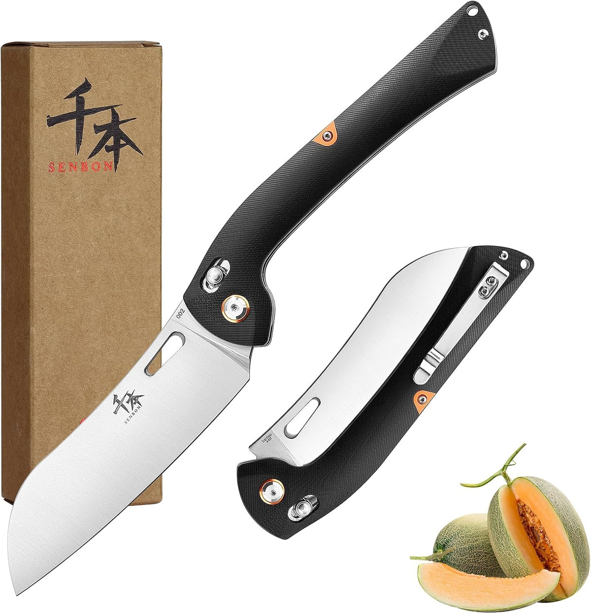 440 Stainless Steel Super Sharp Pocket Folding Chef Knife - Peeling, Utility, Fruit Knife - G10 Handle - Camping, Barbecue, Outdoor - Clip