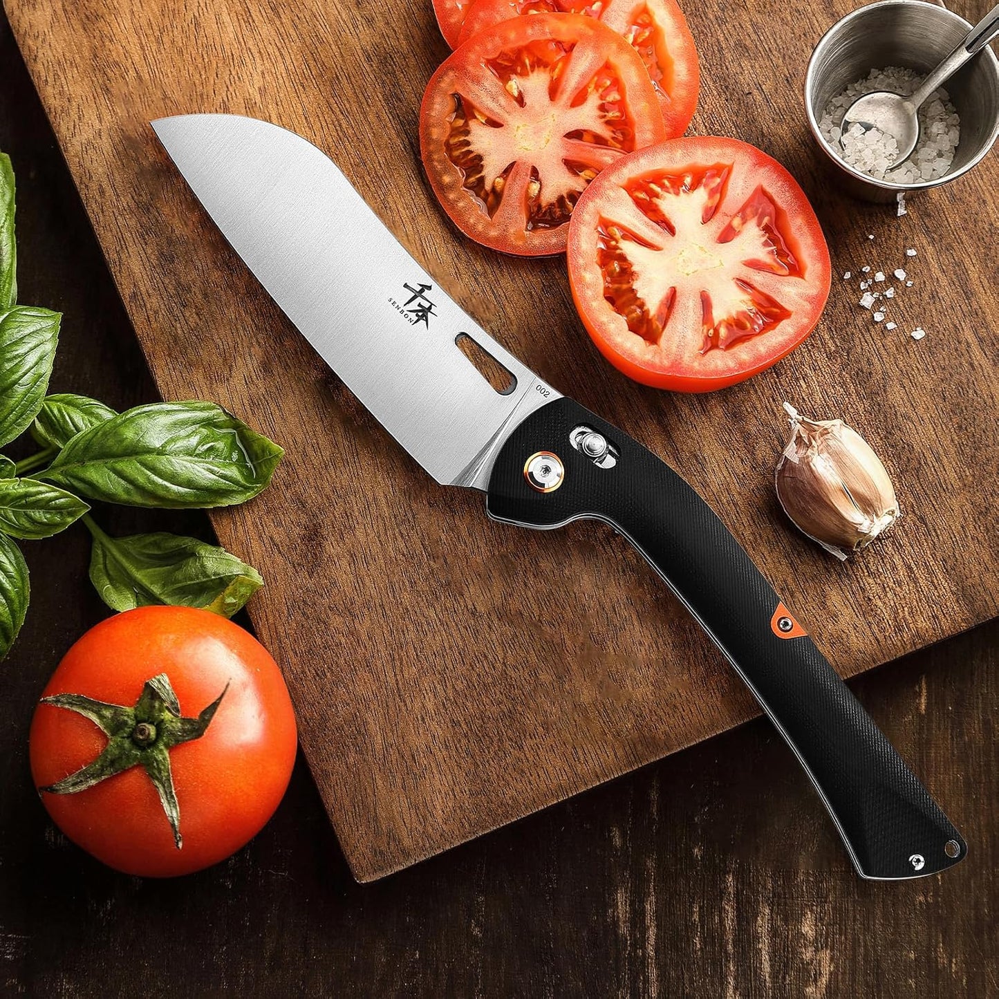 440 Stainless Steel Super Sharp Pocket Folding Chef Knife - Peeling, Utility, Fruit Knife - G10 Handle - Camping, Barbecue, Outdoor - Clip