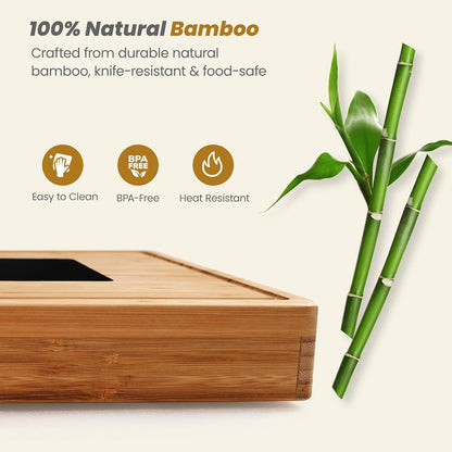 Extra Large Bamboo Charcuterie Board, 3-Layer Pull-Out Trays, Brown