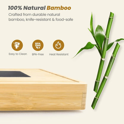 Extra Large Bamboo Charcuterie Board, 3-Layer Pull-Out Trays, Brown