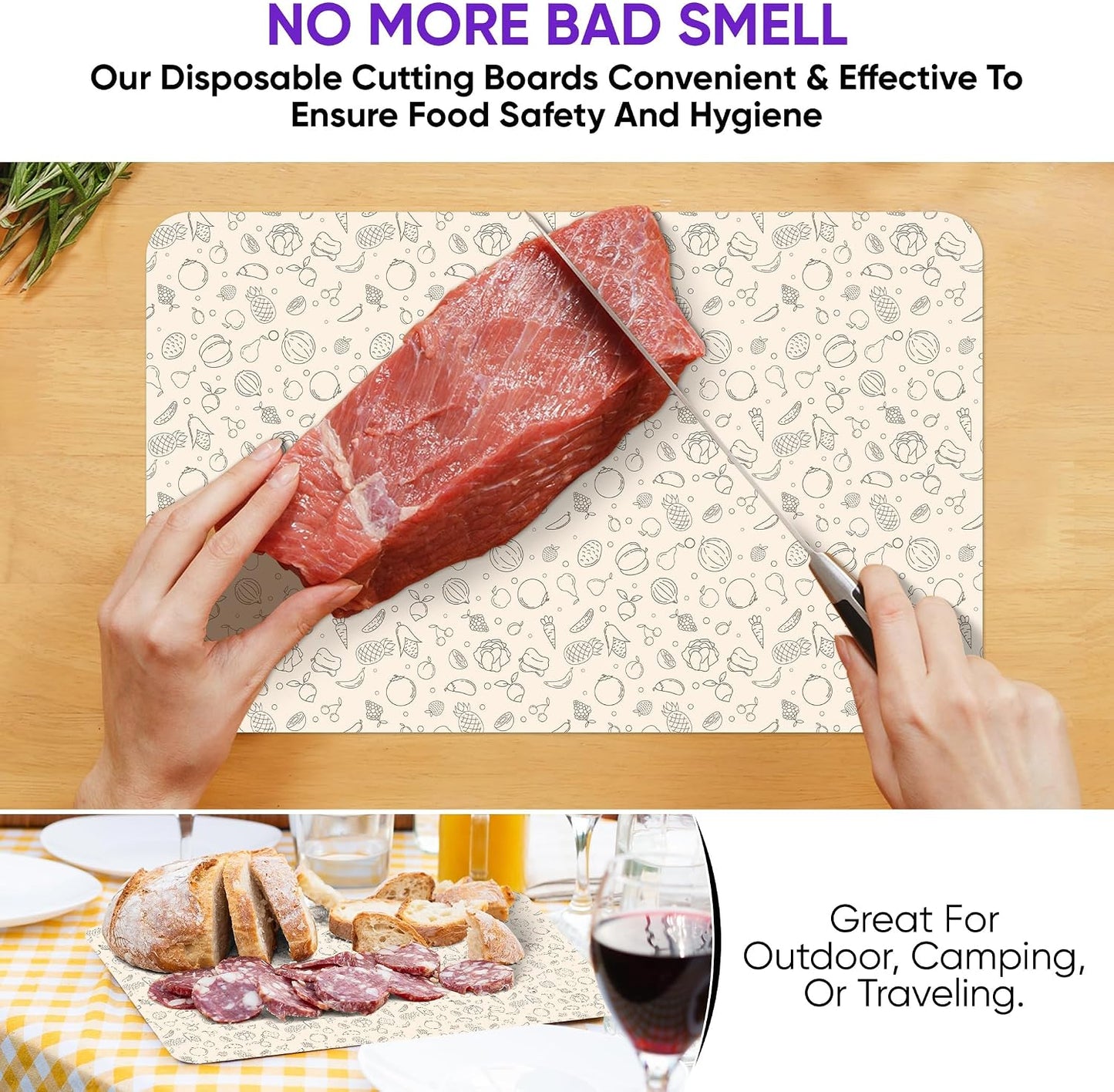 Disposable Cutting Boards, 30 Pack Large Flexible Sheets