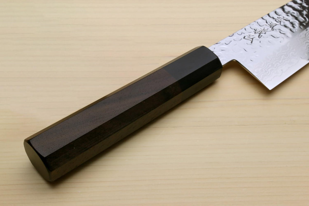 Yoshihiro VG10 46 Layers Hammered Damascus Kiritsuke Japanese Multipurpose Knife Rosewood Handle (Blade Length: 8.25" (210mm) & Saya)