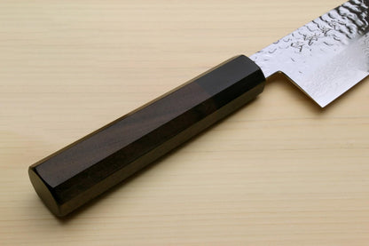 Yoshihiro VG10 46 Layers Hammered Damascus Kiritsuke Japanese Multipurpose Knife Rosewood Handle (Blade Length: 8.25" (210mm) & Saya)