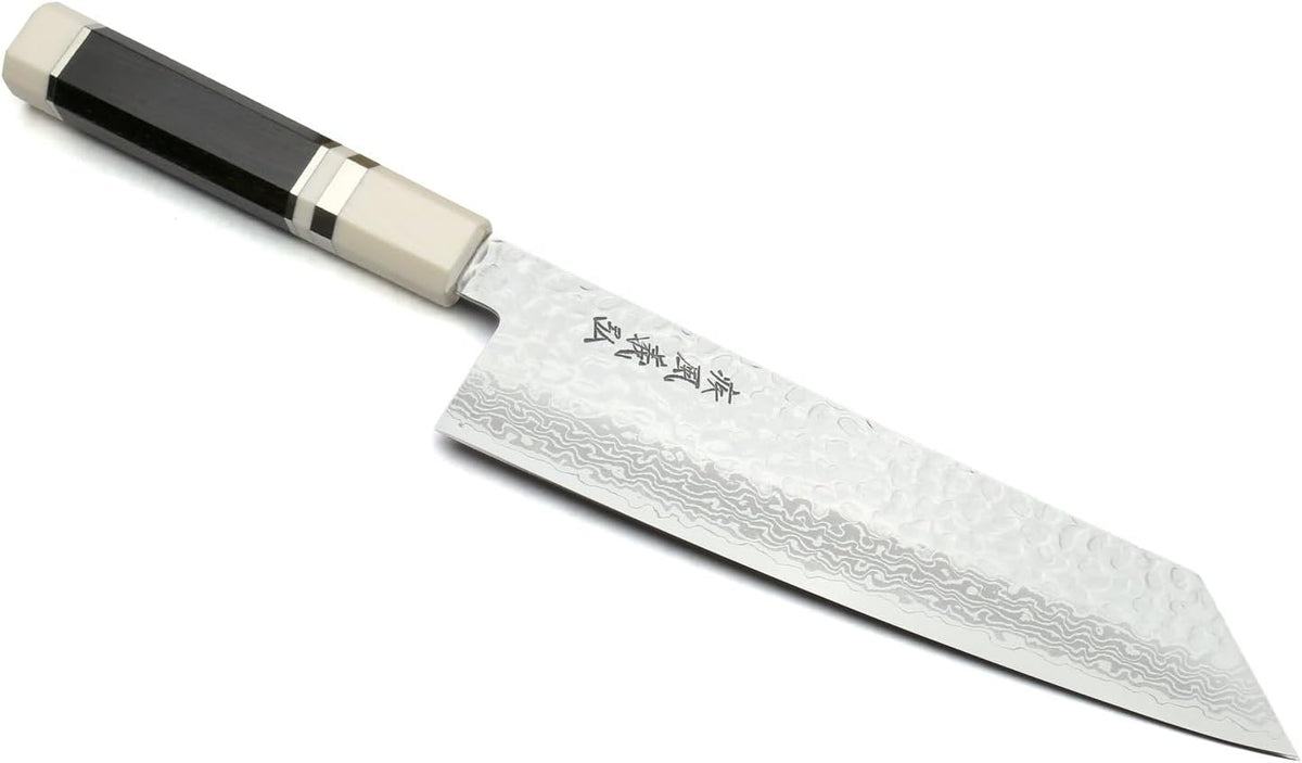 Yoshihiro VG10 46 Layers Hammered Damascus Kiritsuke Japanese Multipurpose Knife Rosewood Handle (Blade Length: 8.25" (210mm) & Saya)