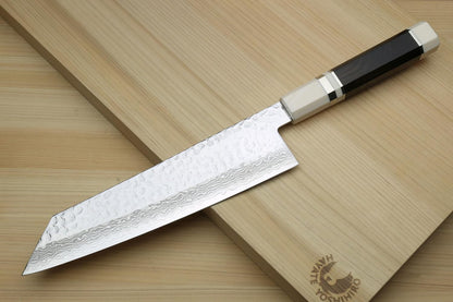 Yoshihiro VG10 46 Layers Hammered Damascus Kiritsuke Japanese Multipurpose Knife Rosewood Handle (Blade Length: 8.25" (210mm) & Saya)