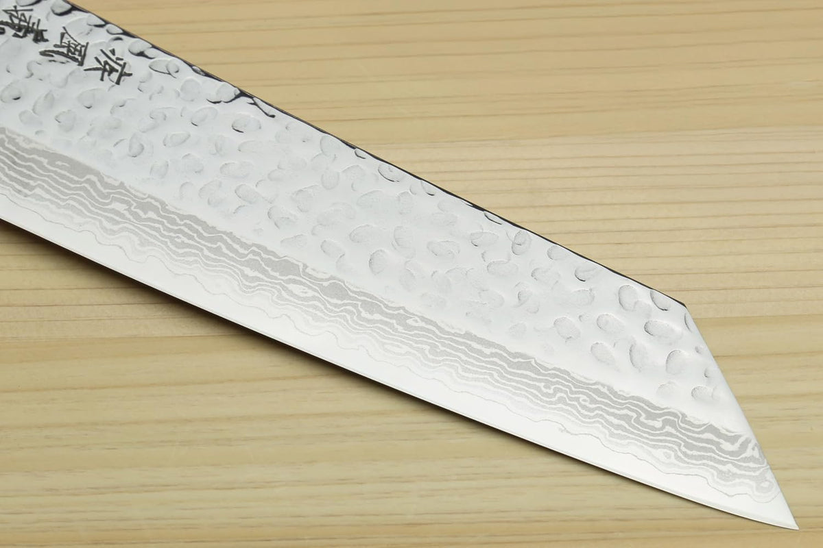 Yoshihiro VG10 46 Layers Hammered Damascus Kiritsuke Japanese Multipurpose Knife Rosewood Handle (Blade Length: 8.25" (210mm) & Saya)