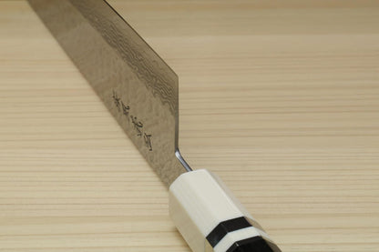 Yoshihiro VG10 46 Layers Hammered Damascus Kiritsuke Japanese Multipurpose Knife Rosewood Handle (Blade Length: 8.25" (210mm) & Saya)
