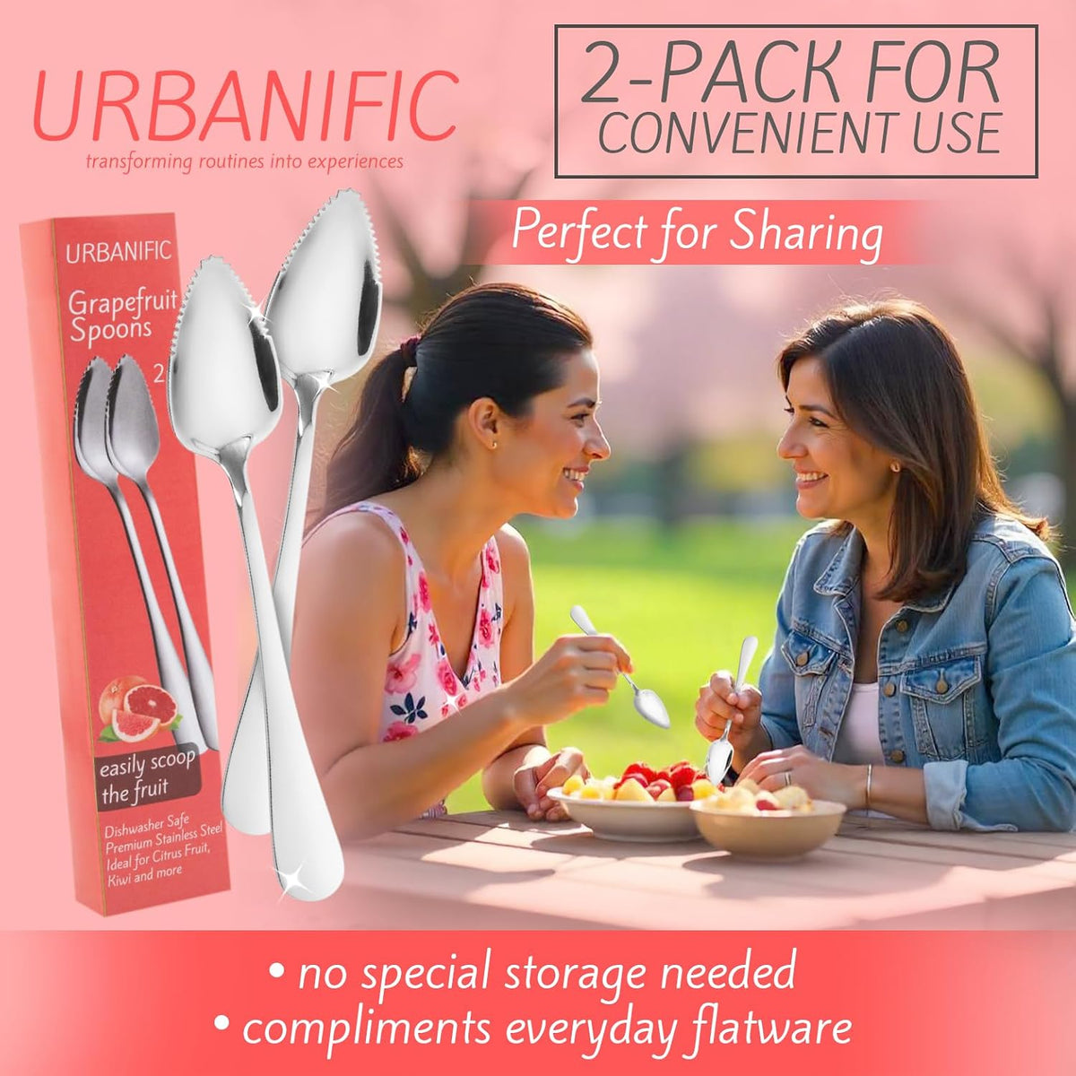 Grapefruit Spoons – Serrated Edge 304 Stainless Steel Spoon - 2PK