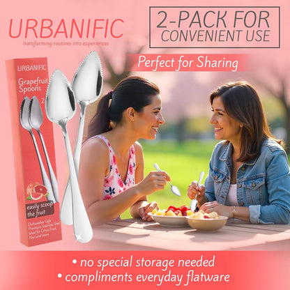 Grapefruit Spoons – Serrated Edge 304 Stainless Steel Spoon - 2PK
