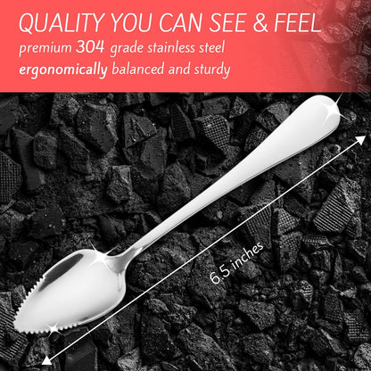 Grapefruit Spoons – Serrated Edge 304 Stainless Steel Spoon - 2PK