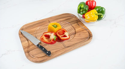 20" Large Holiday Ham Meat Serving Board Thanksgiving Carving Board with Turkey Lifter Set| Acacia Wood Cutting Board with Juice Groove, Good for Carving 22Lbs Meats