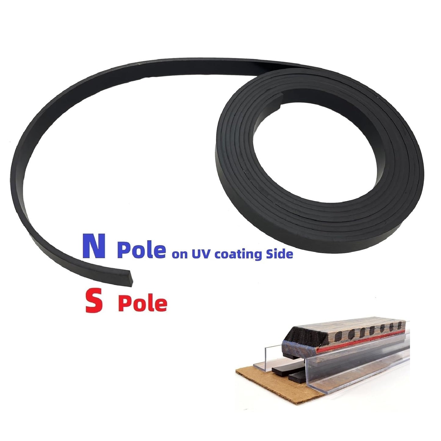 Monopolar Magnetic Tape 1/2" for Maglev Train Science Project Replacement,Thickness 0.12 Inches (Length 10 feet)