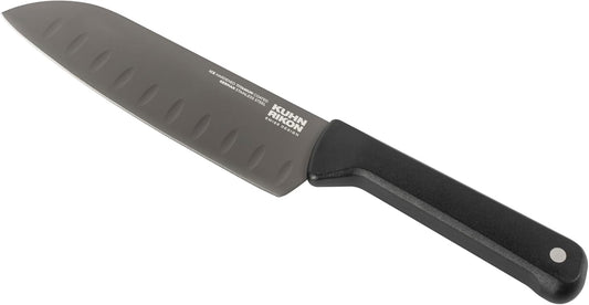 ICED Santoku Knife 6.3 Inch, Ice Hardened German Stainless Steel, Razor Sharp Titanium Coated Blade, Precision Everyday Kitchen Knife