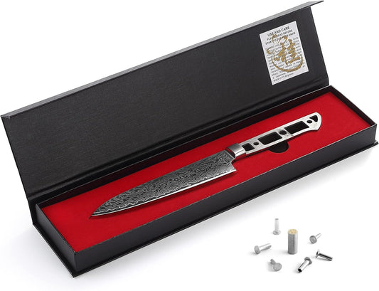 KATSURA Woodworking Project Kit – Petty Utility Chef Knife Blank – 6.5 Inch – Japanese Premium AUS 10, 67 Layers Damascus Steel – Perfect for Woodworkers, Crafters – Includes a Handcrafted Gift box