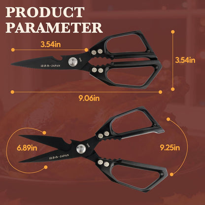 2 Pack Kitchen Scissors, Poultry Shears with Herb Scissors, Poultry Shears Heavy Duty, Stainless Steel Poultry Shears for Turkey, Chicken, Thanksgiving, Christmas Day