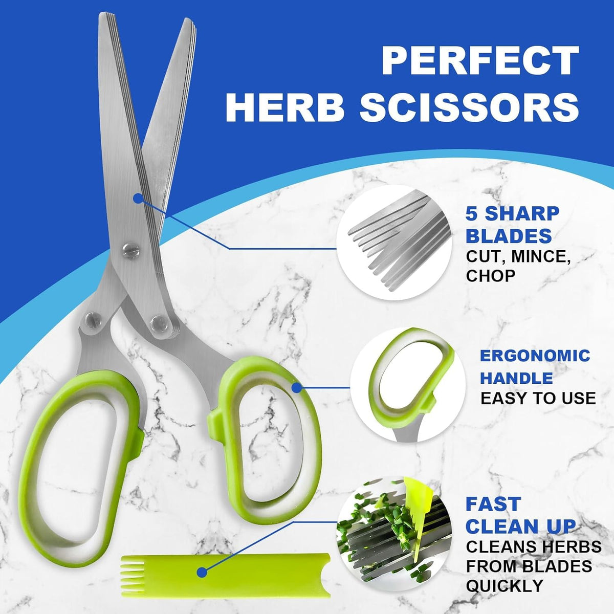 2 Pack Kitchen Scissors, Poultry Shears with Herb Scissors, Poultry Shears Heavy Duty, Stainless Steel Poultry Shears for Turkey, Chicken, Thanksgiving, Christmas Day