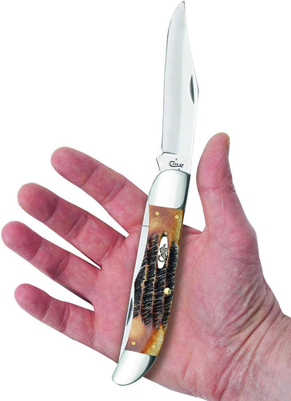 Case WR XX Pocket Knife Brown Rosewood Folding Hunter Item #189 - (6265Sab SS) - Length Closed: 5 1/4 Inches