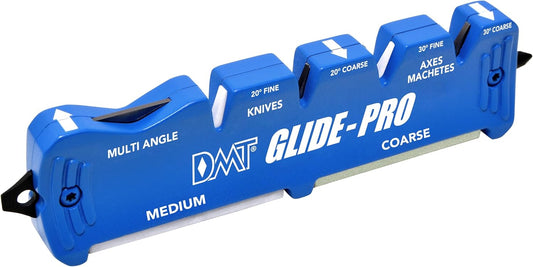 DMT Glide-Pro Multi Tool Blade Sharpener, Coarse/Fine Grinding, Multi-Angle Knife, Machete, and Axe Sharpener with Diamond Sharpening Stone, Tungsten & Ceramic Surfaces, 5.25"L x 1.25"W x 0.5"H