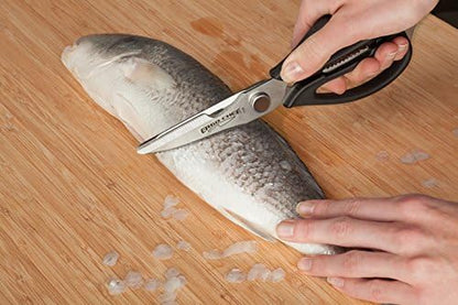 All-Purpose Come-Apart Kitchen Shears for Poultry, Fish, Vegetables, Herb Stripper, Bottle Opener (Black)