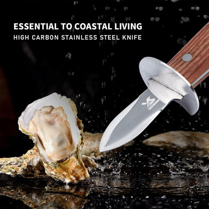 Oyster Shucker Knife with Rosewood Handle - Full Tang Stainless Steel