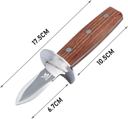 Oyster Shucker Knife with Rosewood Handle - Full Tang Stainless Steel
