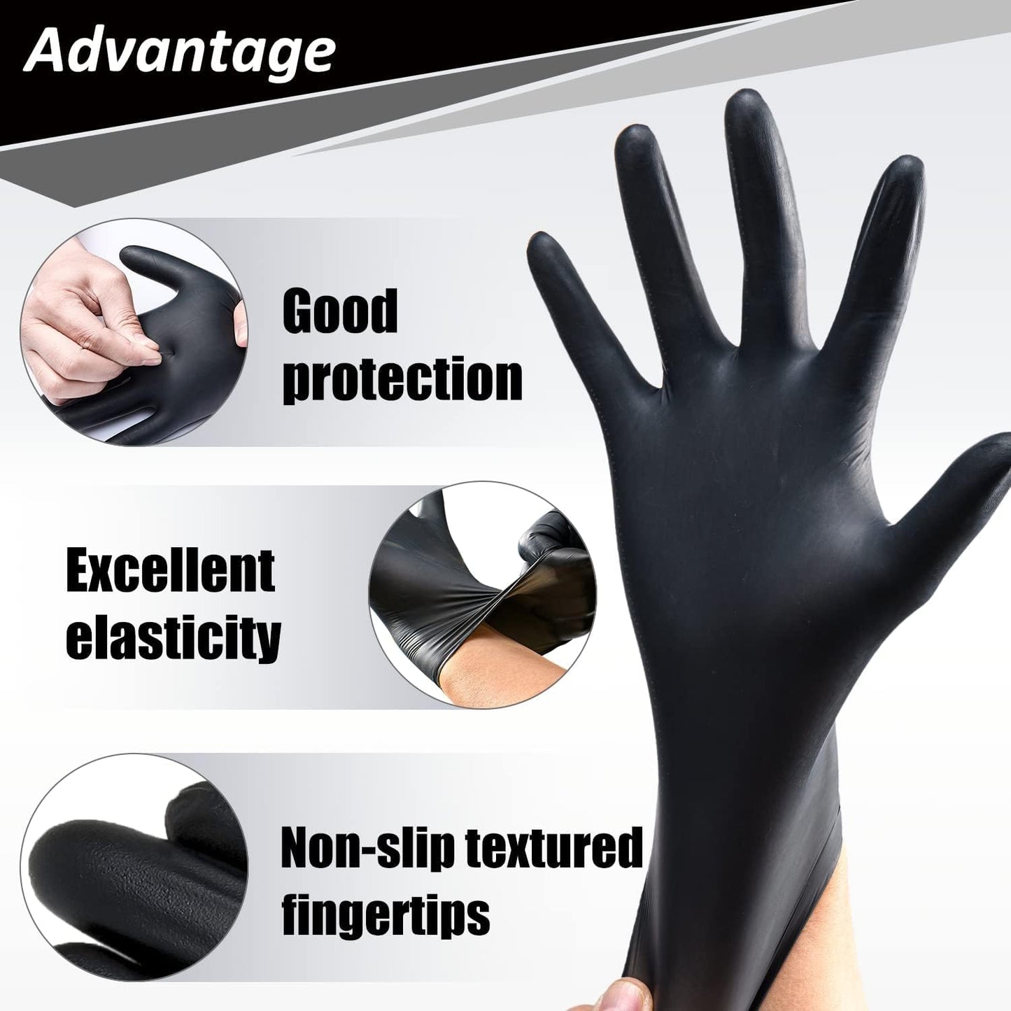 Nitrile Disposable Gloves,4mil-100 Count,Gloves Disposable Latex Free,Powder Free for Cooking,Household,Food safe
