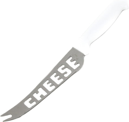 Classic Stainless Steel Blade Cheese Knife with Plastic Handle, 9.5 inch blade, White