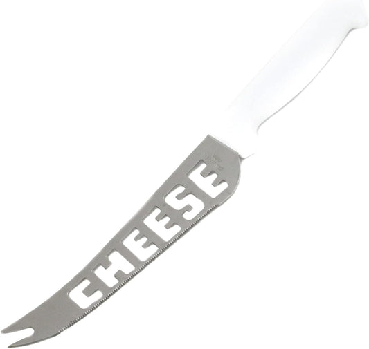 Classic Stainless Steel Blade Cheese Knife with Plastic Handle, 9.5 inch blade, White