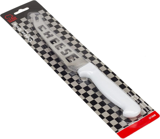 Classic Stainless Steel Blade Cheese Knife with Plastic Handle, 9.5 inch blade, White