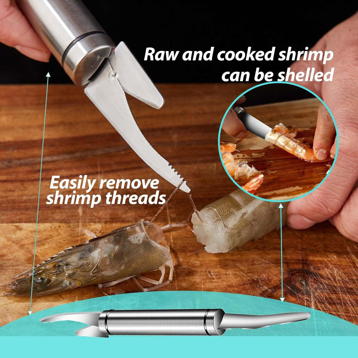 6 Shrimp Deveining Tool Stainless Steel, Shrimp Peeler Fish Scraper, Fish Scaling Tool Shrimp Cleaner, Fish Bone Tweezers Fish Cleaning Knife, Pin Bone Tweezers for Salmon Shrimp Fish