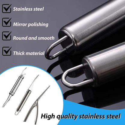 6 Shrimp Deveining Tool Stainless Steel, Shrimp Peeler Fish Scraper, Fish Scaling Tool Shrimp Cleaner, Fish Bone Tweezers Fish Cleaning Knife, Pin Bone Tweezers for Salmon Shrimp Fish