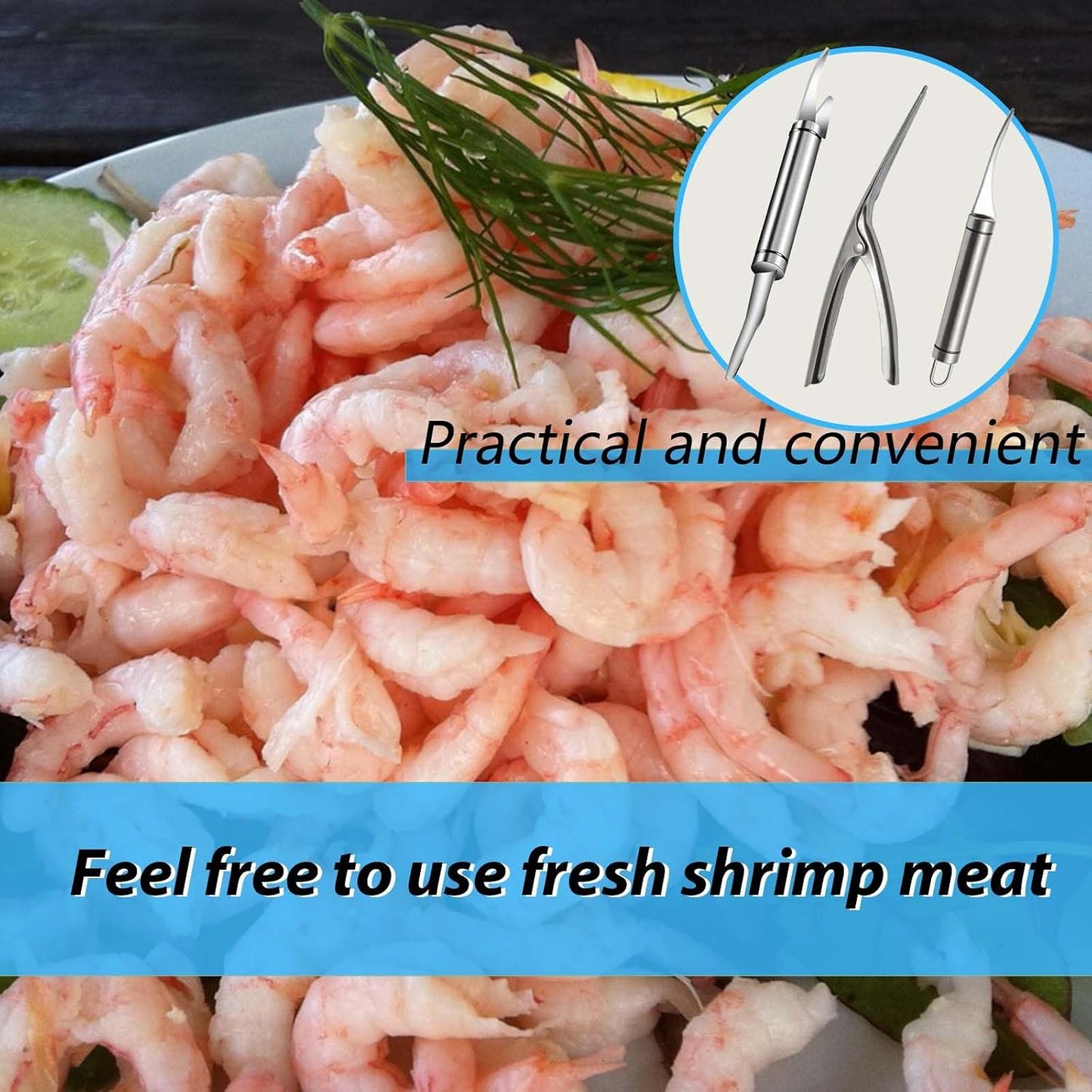 6 Shrimp Deveining Tool Stainless Steel, Shrimp Peeler Fish Scraper, Fish Scaling Tool Shrimp Cleaner, Fish Bone Tweezers Fish Cleaning Knife, Pin Bone Tweezers for Salmon Shrimp Fish