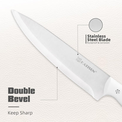 15-Piece Stainless Steel Kitchen Knife Set, Built-in Knife Sharpener, Dishwasher Safe, Ergonomic Non-Slip Handles, 6 Steak Knives, Black