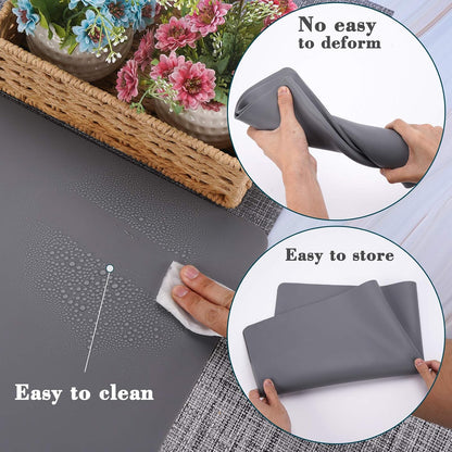 Extra Large Silicone Mat for Craft, 25.2" x 17.7" Silicone Craft Sheet Jewelry Casting Mold, Countertop Mat, Nonskid Counter Table Protector, Multipurpose Mat, Placemat, Black