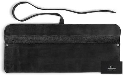 Leather Chef Knife Sheath, Single Case for Chef's Knives, Kitchen Small Storage Bag, Roll Bags for Travel, Professional Chefs Carrying Wrap Holder, Butcher Rolls Carrier (Bourbon Brown)