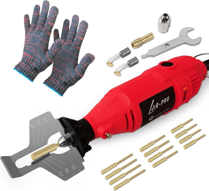 Electric Chainsaw Sharpening Kit 110V/180W, High-Speed Chainsaw Sharpening Tool, Includes 5-Speed Chainsaw Chain Sharpener with 3 Sizes Diamond Sharpening Wheels and Angle Adjustment Guide