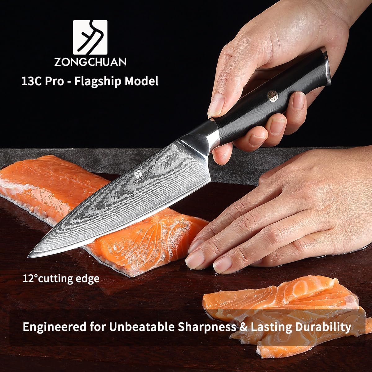 Utility Knife,5.5inch Damascus knife,67-Layer High Carbon Stainless Steel Kitchen Knife,Professiona Sharp Cutting Knives with Black Ergonomic G10 Handle,Gift Box for Home and Kitchen Birthday Gift