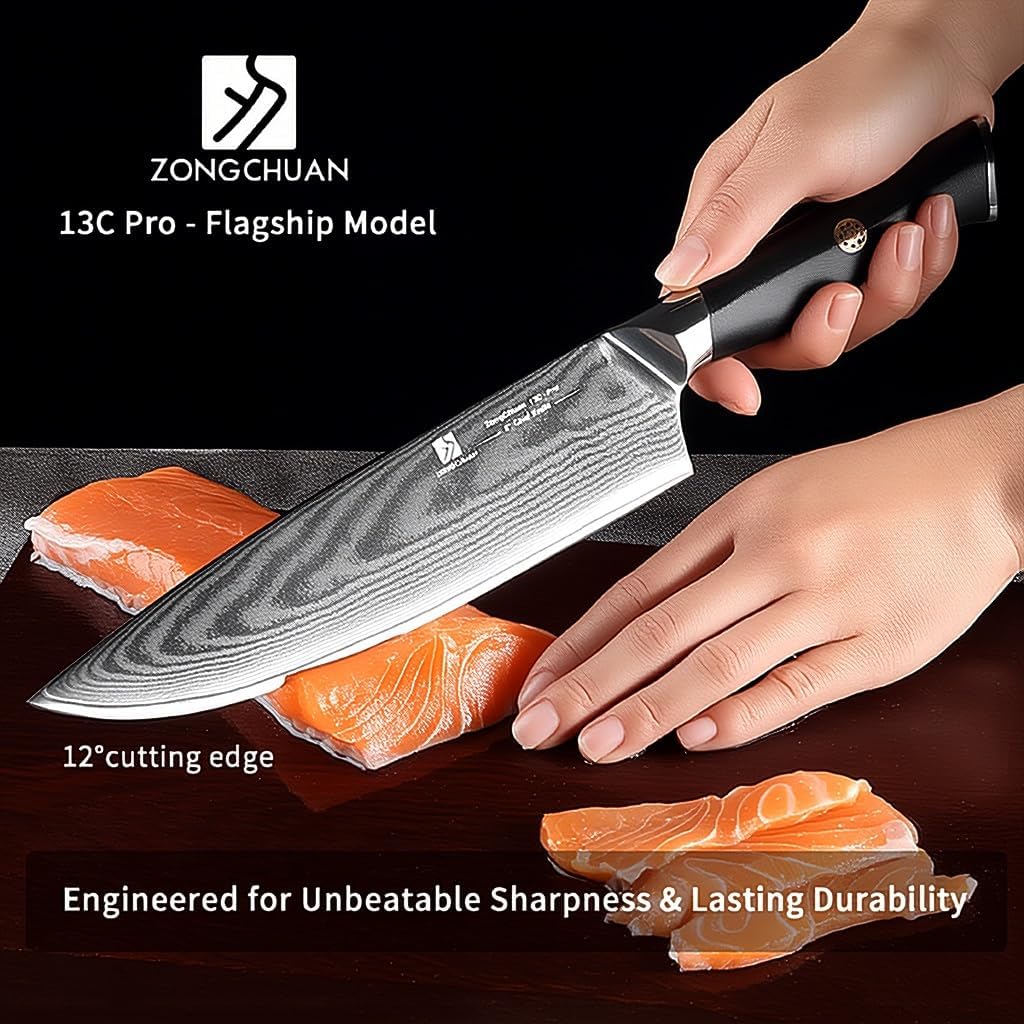 Utility Knife,5.5inch Damascus knife,67-Layer High Carbon Stainless Steel Kitchen Knife,Professiona Sharp Cutting Knives with Black Ergonomic G10 Handle,Gift Box for Home and Kitchen Birthday Gift