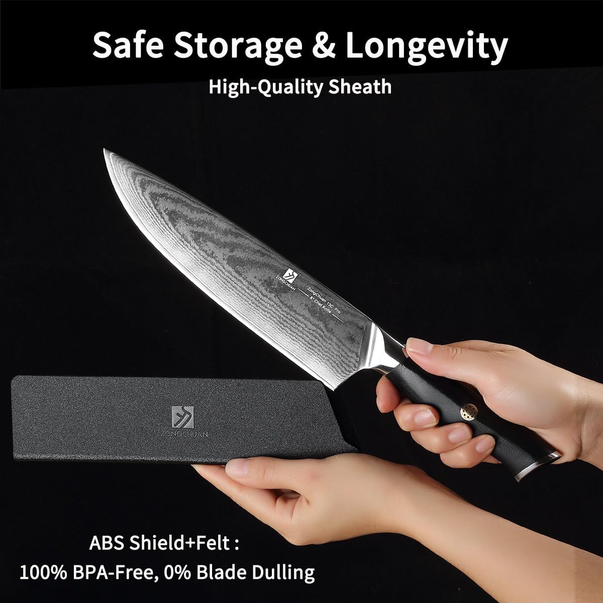 Utility Knife,5.5inch Damascus knife,67-Layer High Carbon Stainless Steel Kitchen Knife,Professiona Sharp Cutting Knives with Black Ergonomic G10 Handle,Gift Box for Home and Kitchen Birthday Gift