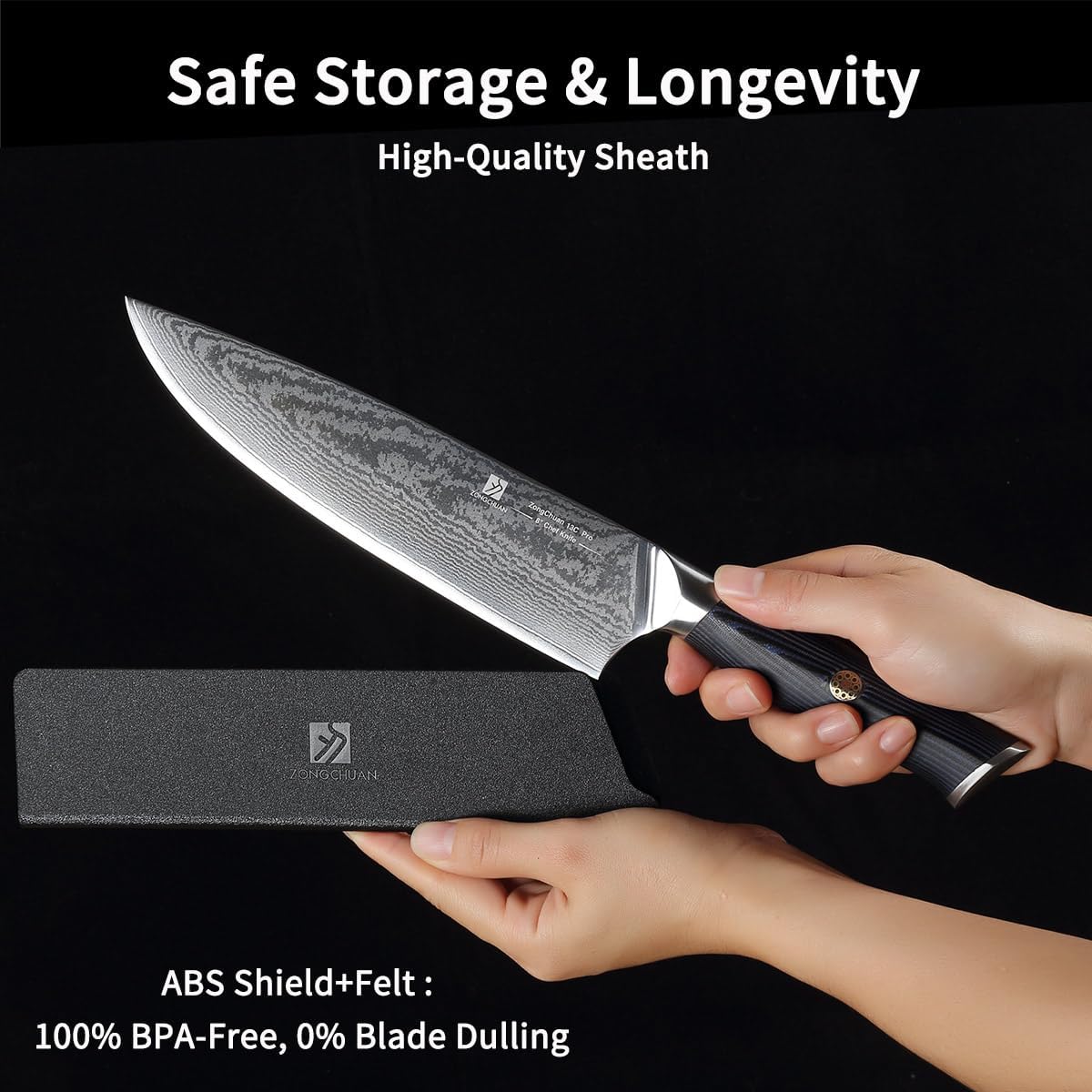 Utility Knife,5.5inch Damascus knife,67-Layer High Carbon Stainless Steel Kitchen Knife,Professiona Sharp Cutting Knives with Black Ergonomic G10 Handle,Gift Box for Home and Kitchen Birthday Gift